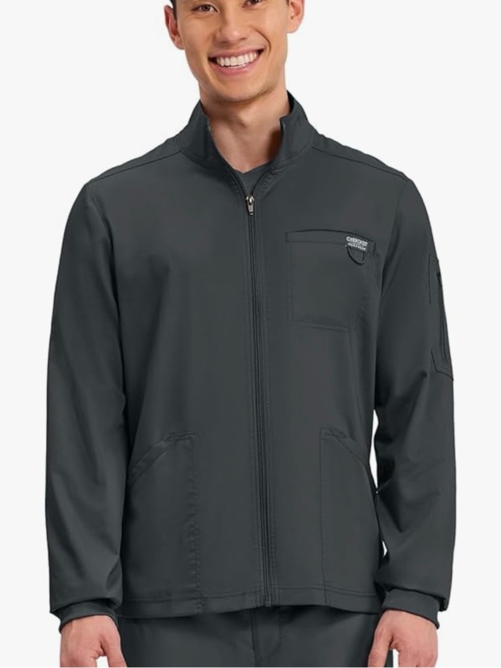 Cherokee Men's Lightweight Zip-Front Jacket - Charcoal Gray